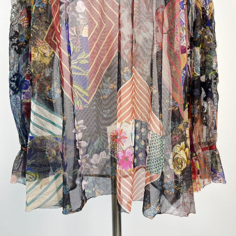 $328 NWOT Johnny Was Mazzy Poet Mesh Floral Embroidered Blouse Top Size S - Picture 5 of 15